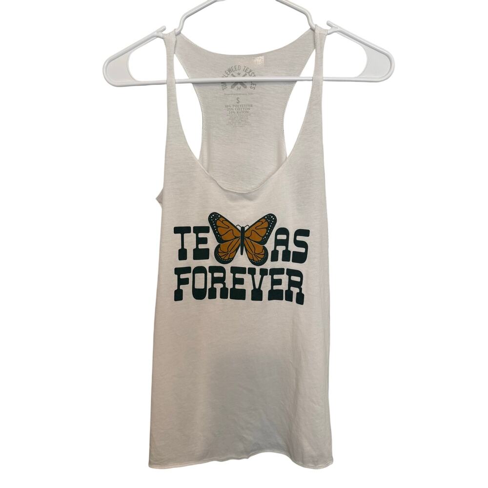 Texas forever monarch butterfly racerback tank top cotton blend S Tumbleweed